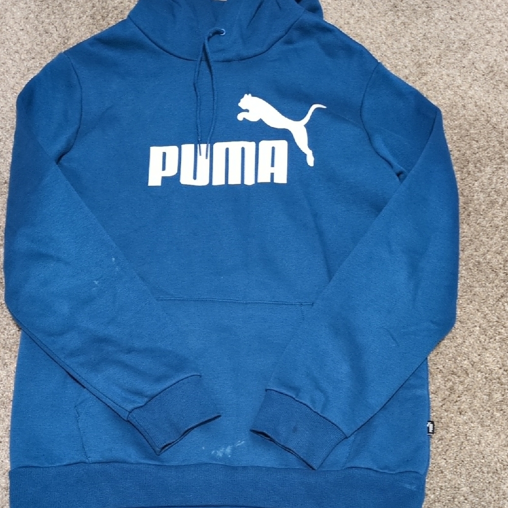 PUMA Royal Blue Fleece Hoodie with Logo
